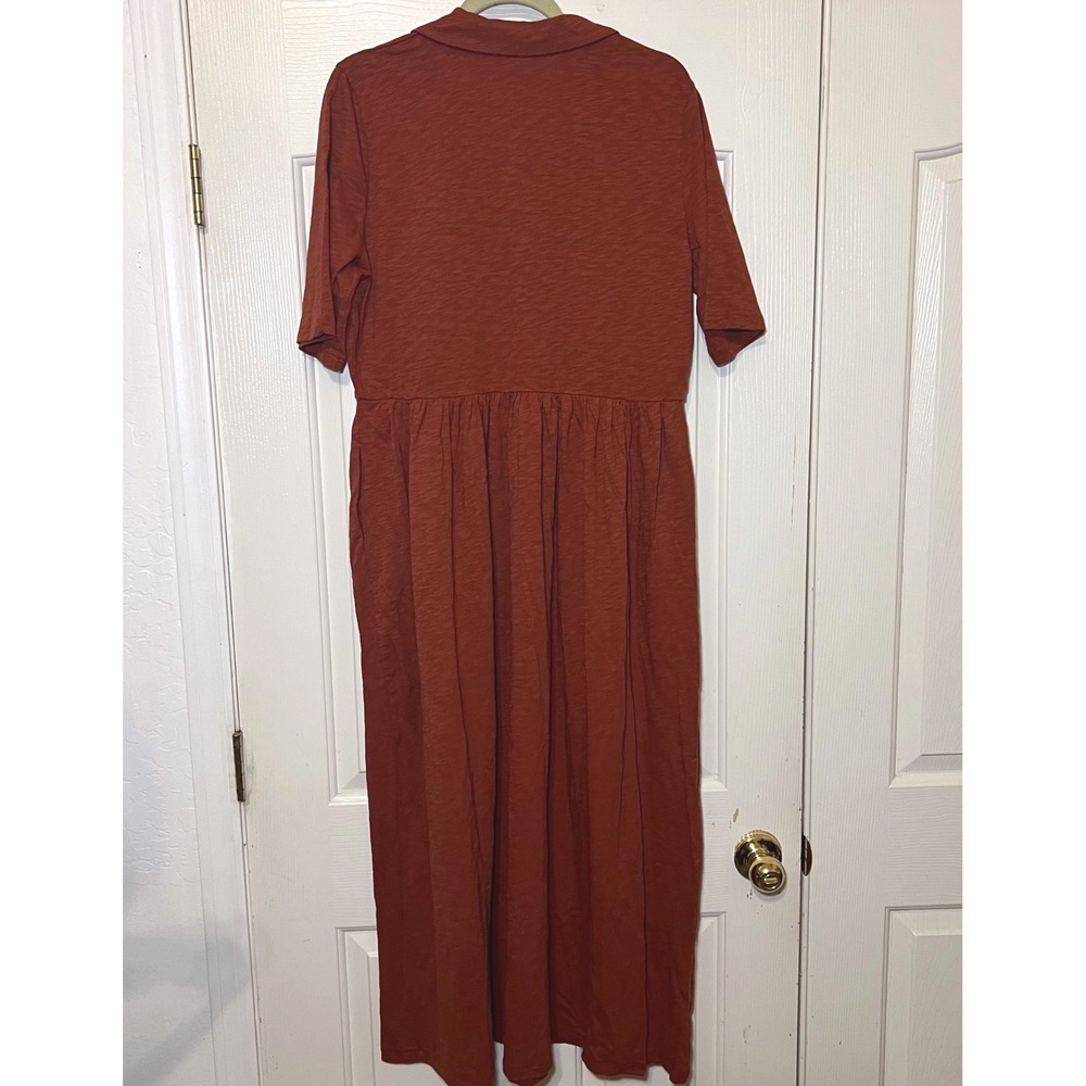 Boden Burnt Orange Collared Midi Dress - Picture 4 of 12